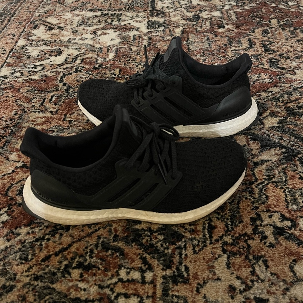 Black Adidas Ultraboost sneakers size 7.5